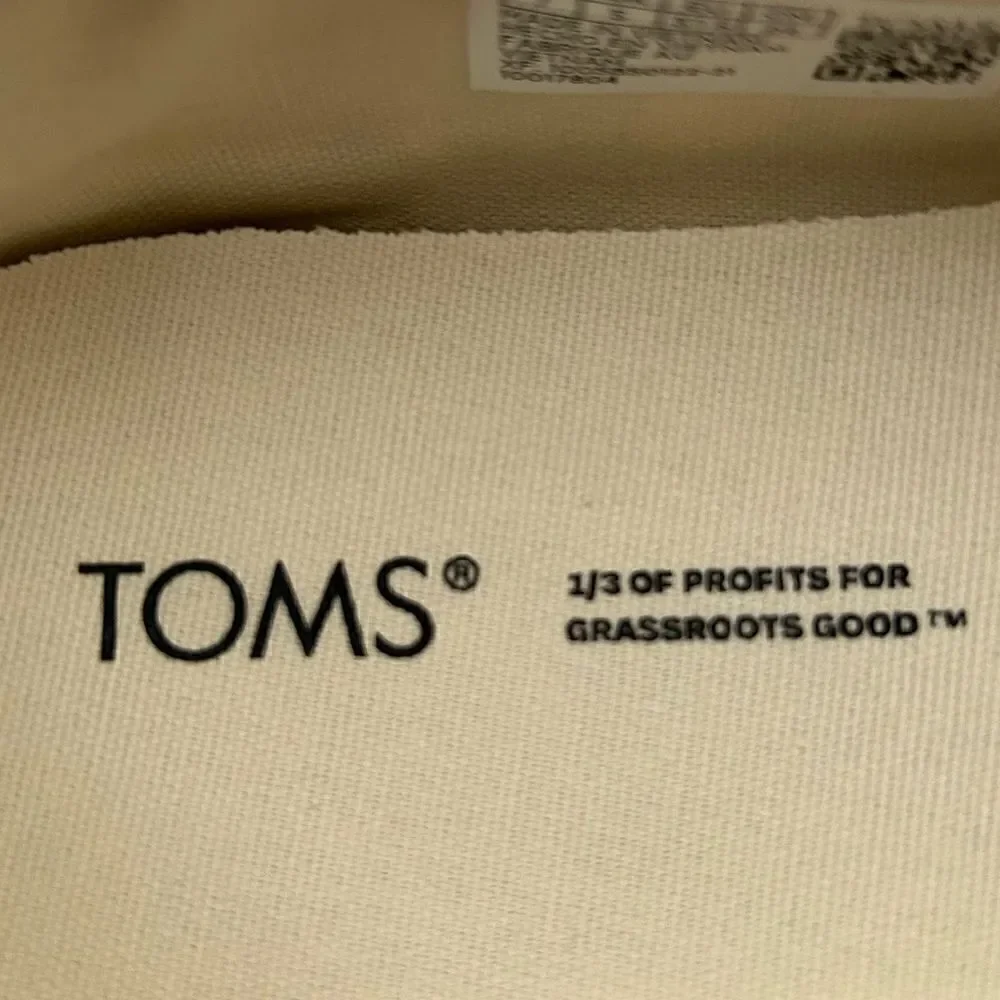 Womens TOMS Alpargata Blue Multi Wide Stripe Canvas Slip On Flat Shoes Size 7